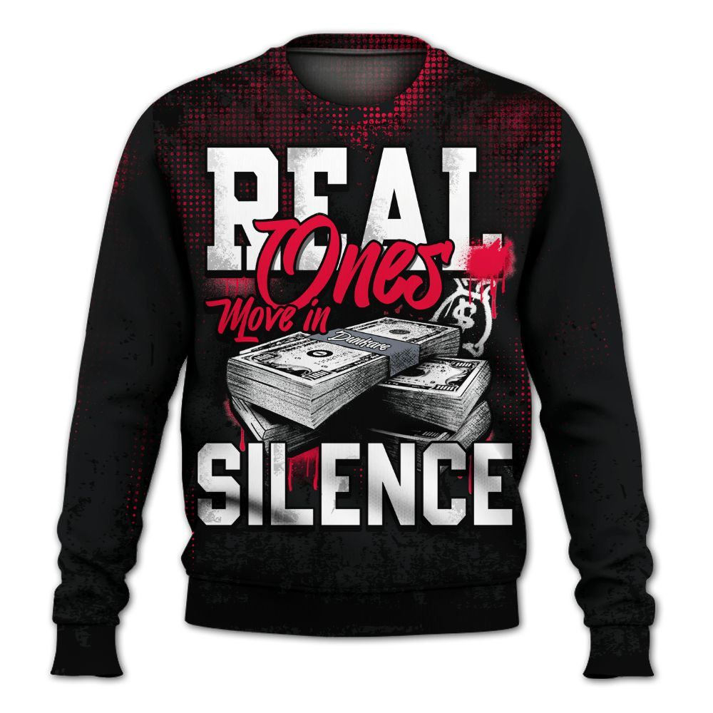 Sweatshirt To Match Mid Black Metallic 1s - Move In Silence Money Street Retro All Over Print