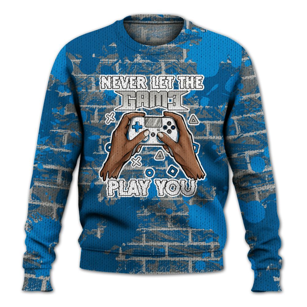 Knitted Sweater To Match Industrial Blue 4s - PlayGame Human Brick