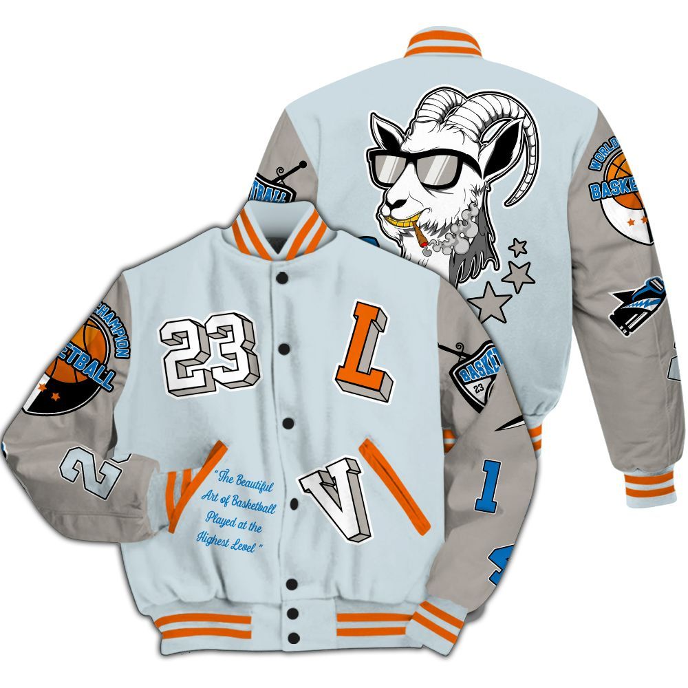 Varsity Jacket To Match Retro High OG Alaska 1s - The GOAT Got Em All Over Print