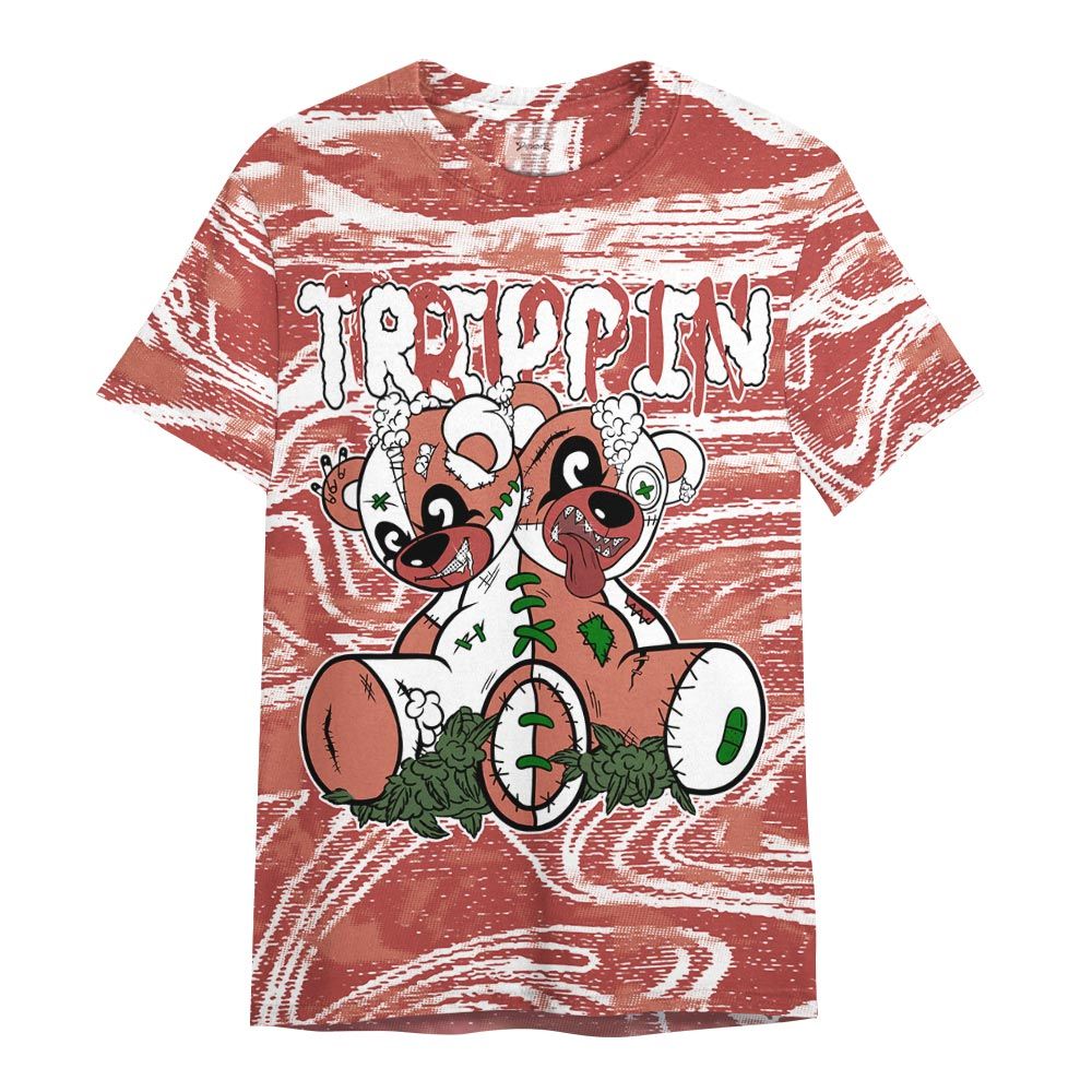 Shirt To Match Dune Red 13s - Trippin Bear Blurry Graphic Shirt Unisex