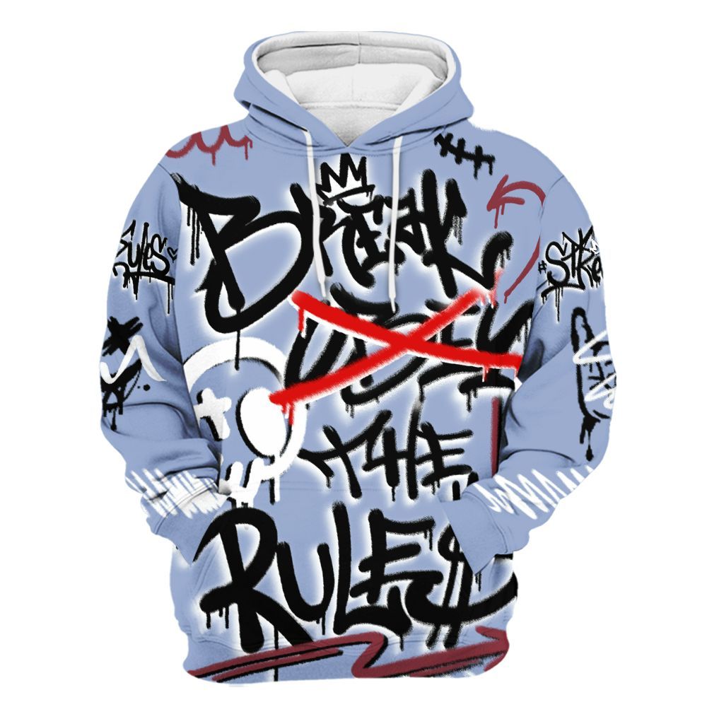 Hoodie To Match Black Metallic 5s - Break Rules Streetwear All Over Print
