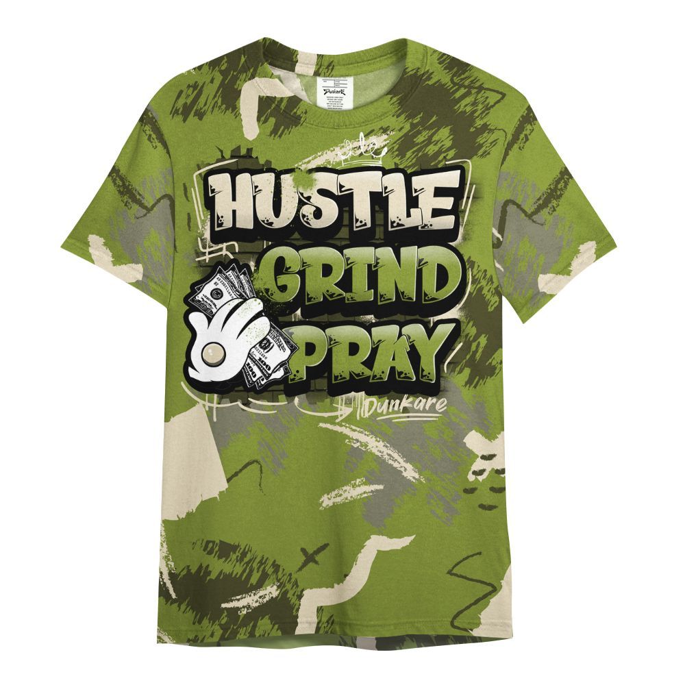 Shirt To Match SB Dunk Low Asparagus - Hustle Grind Pray Retro All Over Print