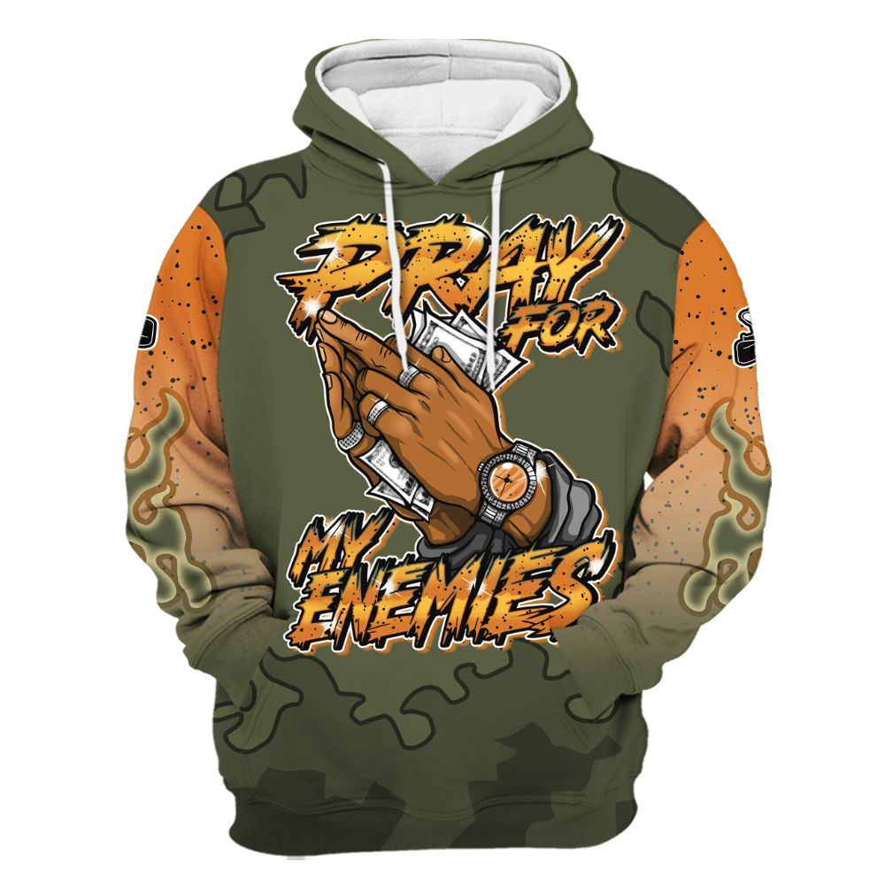 Hoodie To Match Olive 5s - Prayed For Enemies Graphic Blessing All Over Print