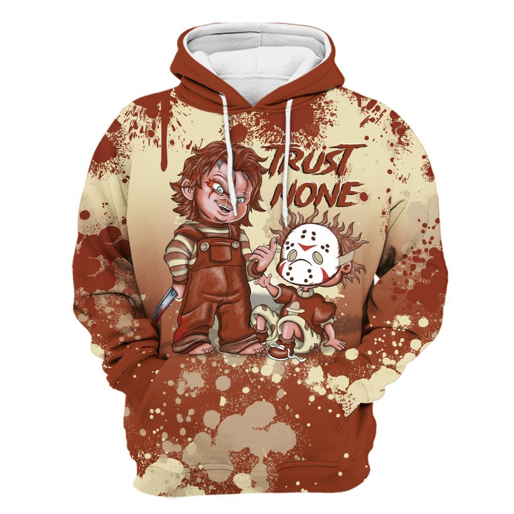 Hoodie To Match Retro Eastside Golf 12s - Trust No One Scary All Over Print