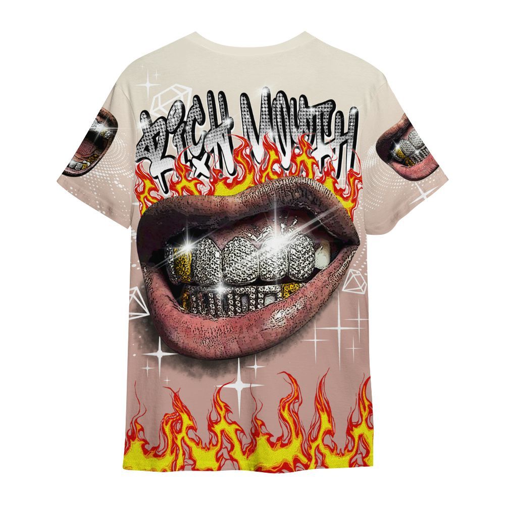 Shirt To Match Air Force Low 1 Arctic Orange - Rich Mouth Fire Rap Retro 90s All Over Print