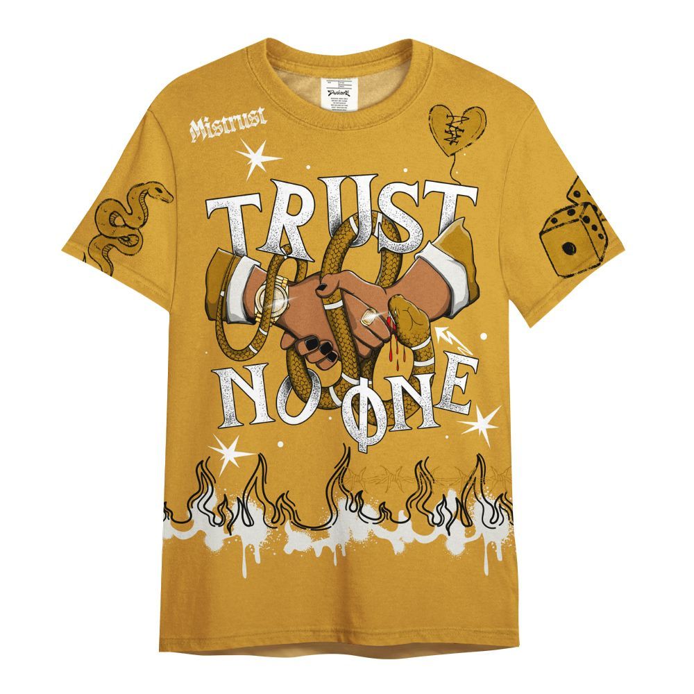 Shirt To Match Dunk Low Wheat Pale Ivory - Trust No One Snake-Bite Doodle Crayon All Over Print