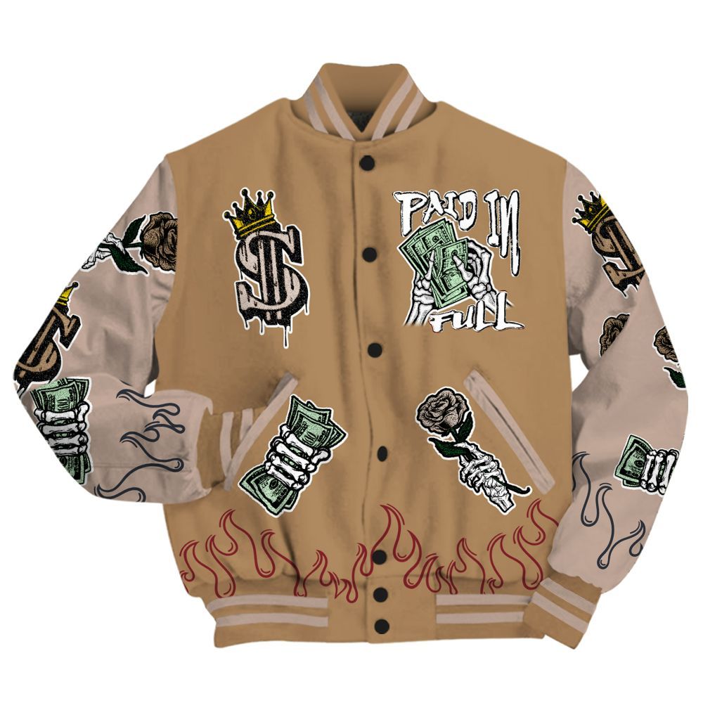 Varsity Jacket To Match Kobe 4 Gold Medal - Fire Everybody Paid In All Over Print