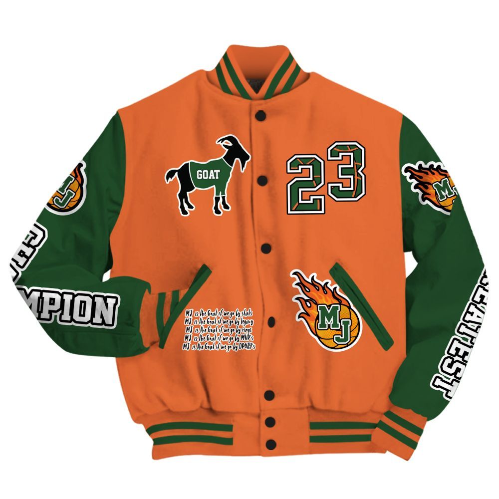 Varsity Jacket To Match Low Miami 5s - 23 G.0.A.T Jump Up Basketball All Over Print