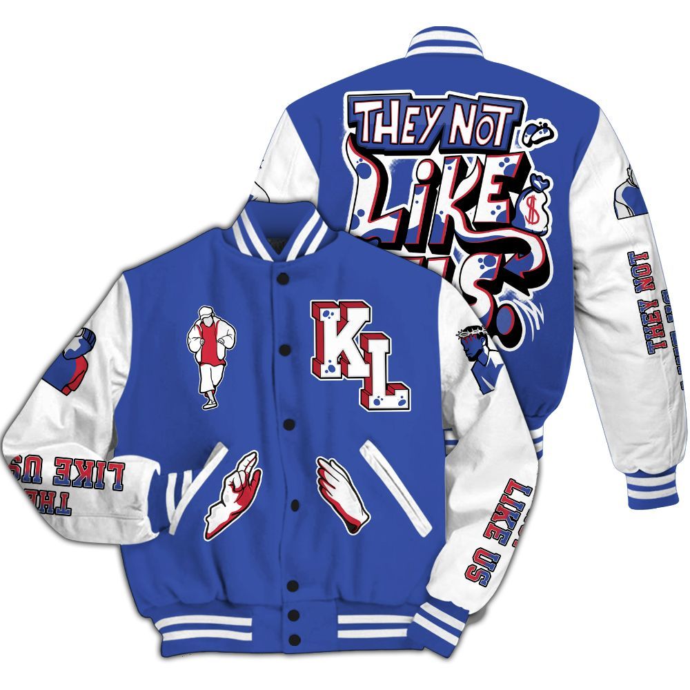 Varsity Jacket To Match Air Griffey Max USA Red White Blue 1s - Dislike Us Graphic All Over Print