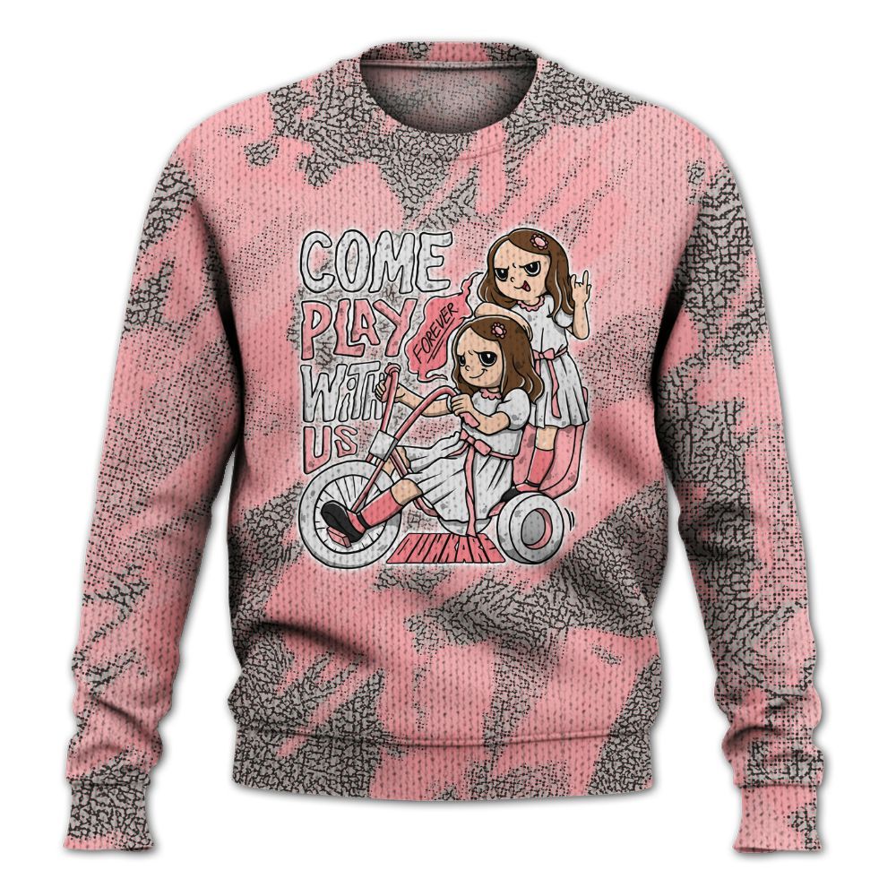 Knitted Sweater To Match Retro Wings 3s - Come Hangout Halloween Abstract Halftone