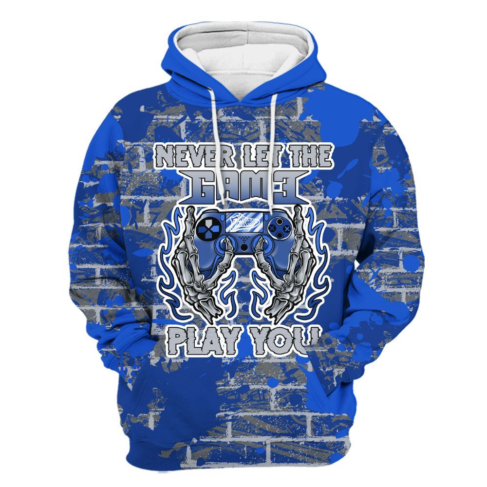 Hoodie To Match Air Foamposite One Royal - PlayGame Skull Brick All Over Print