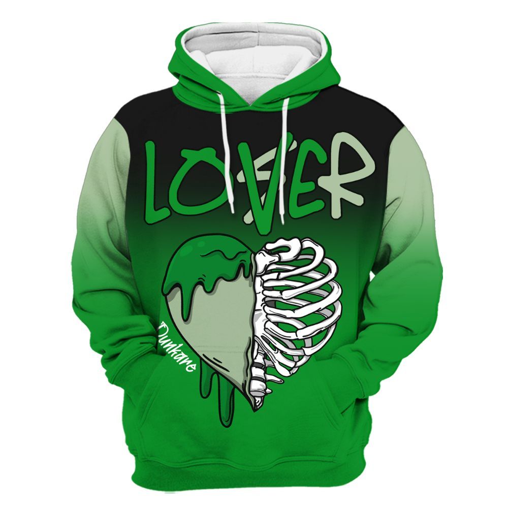 Hoodie To Match Green Spark CJ1 T-Rex - Loser Lover Dripping All Over Print