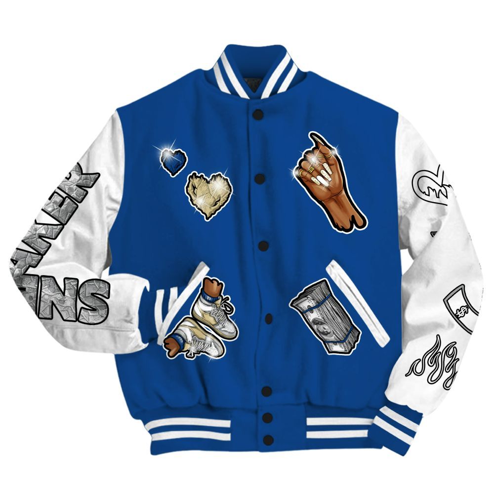 Varsity Jacket To Match Air Ship Royal Blue - Sneakerz Girlz All Over Print