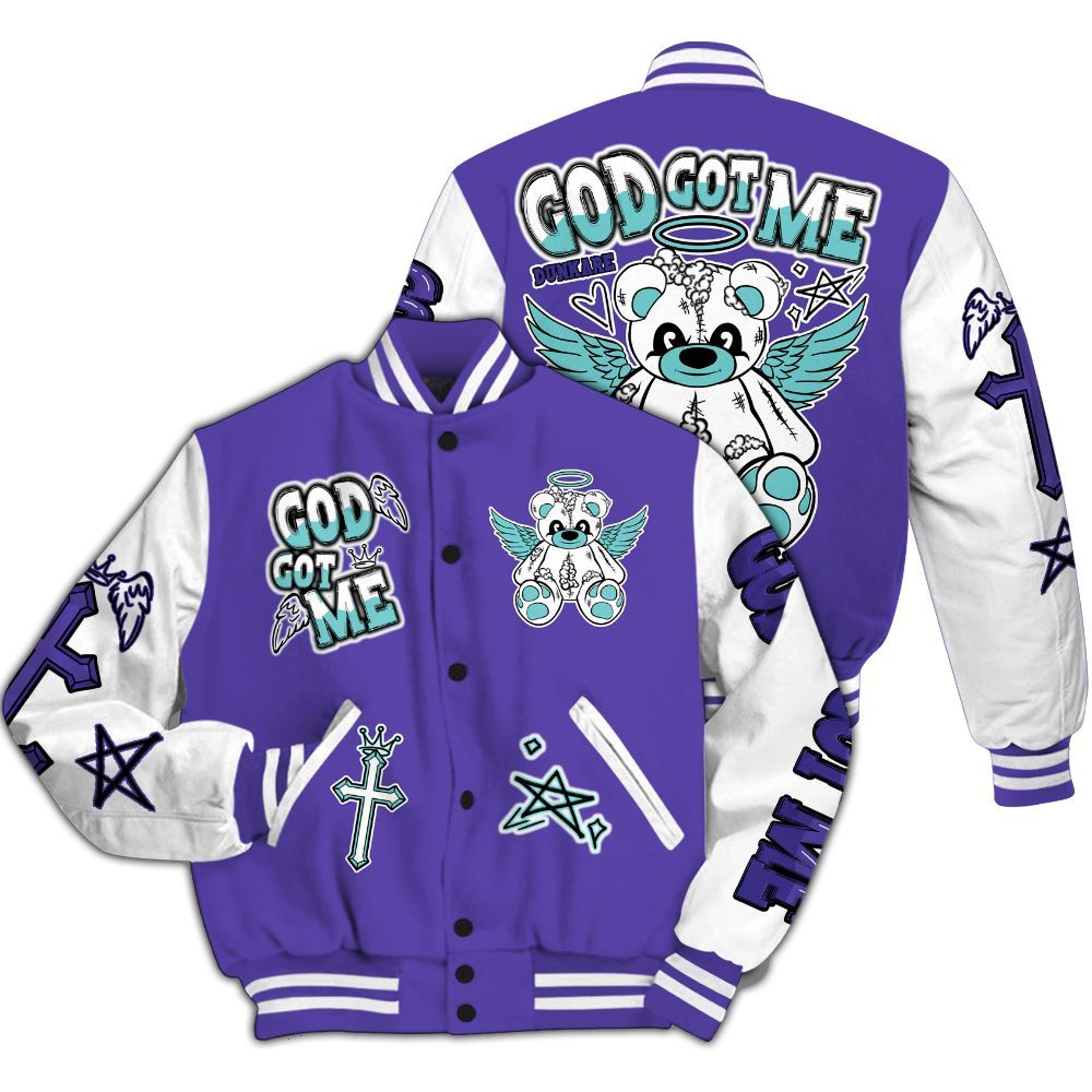 Varsity Jacket To Match Low Hornets 1s - Gods Guides Me Bear All Over Print