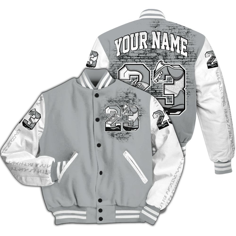 Varsity Jacket To Match Retro Pure Money 3s - Custom Name 23 5s All Over Print