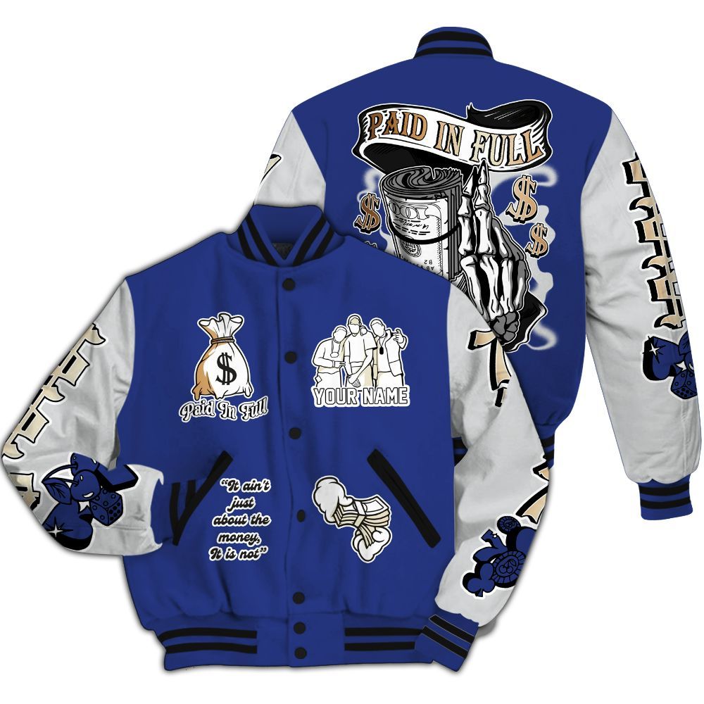Varsity Jacket To Match JM Pro Black Concord - Paid In Full Baseball Varsity Jacket Custom Name All Over Print