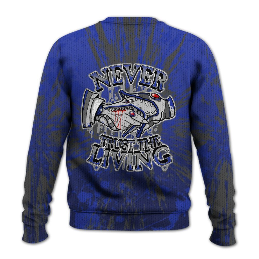 Knitted Sweater To Match Air Max Plus Black Racer Blue - Never Trusting Living Graphic Halloween