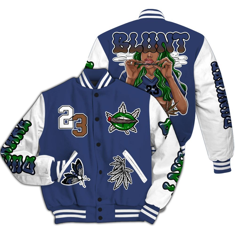 Varsity Jacket To Match Midnight Navy 13s - Bluntz Unique All Over Print