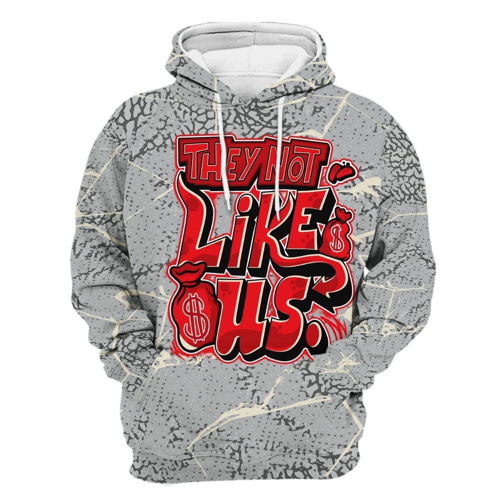 Hoodie To Match Cement Grey 3s - Dislike Us Graphic All Over Print