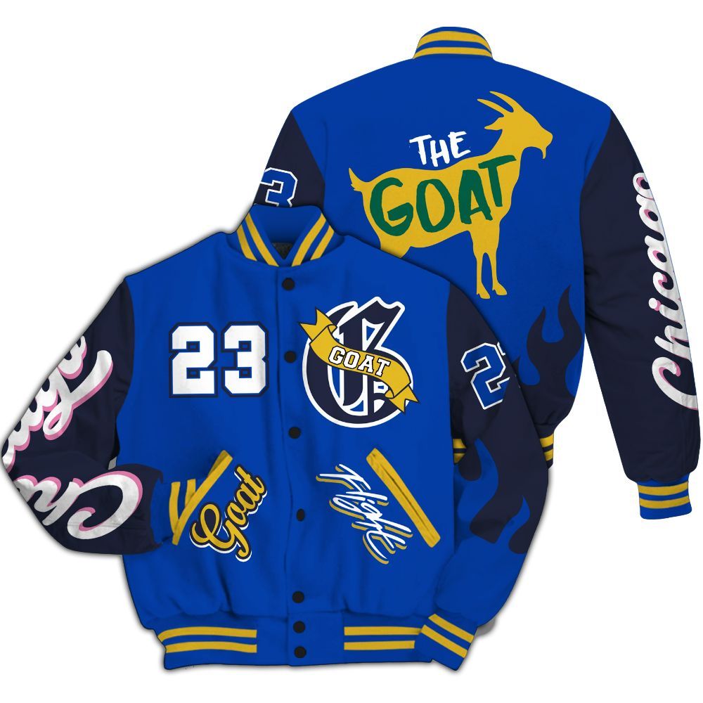 Varsity Jacket To Match Brazil Racer Blue Yellow 3s - The G.O.A.T Streetwear All Over Print