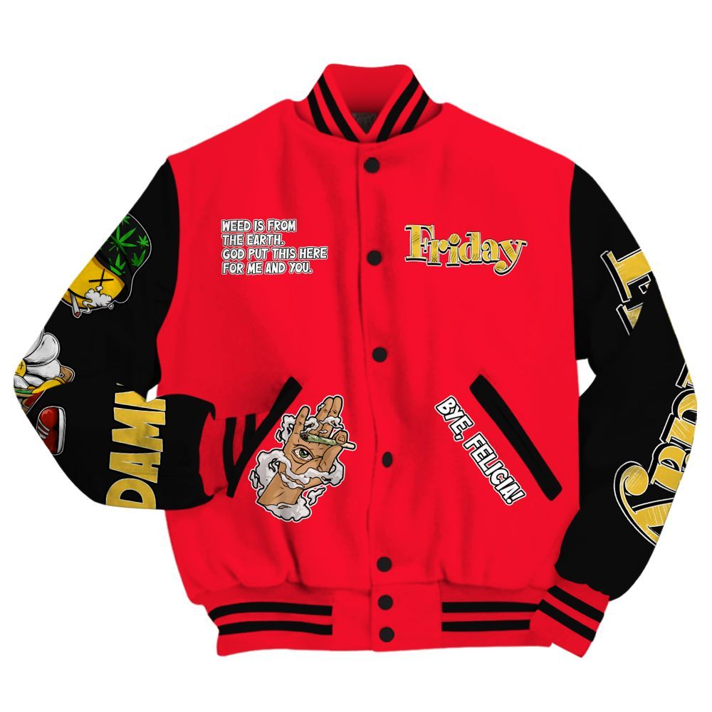 Varsity Jacket To Match KD 18 Air Bakin Shirt, Friday Sneaker Stress Style All Over Print