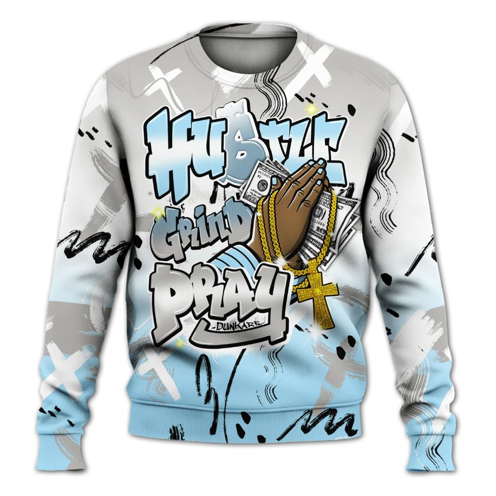 Sweatshirt To Match Retro SoleFly 13s - Money Hustle Grind Pray All Over Print