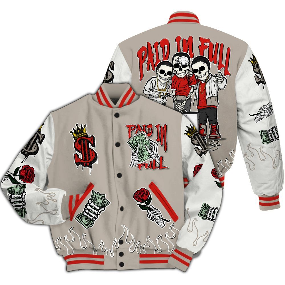 Varsity Jacket To Match Low OG Phantom 1s - Fire Everybody Paid In All Over Print