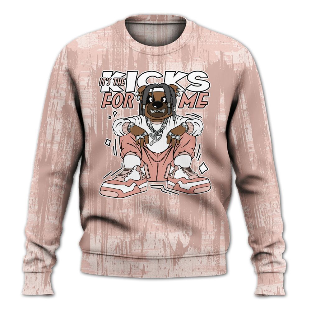 Sweatshirt To Match Low Legend Pink 11s - Sneakers Bear Glitch Art All Over Print
