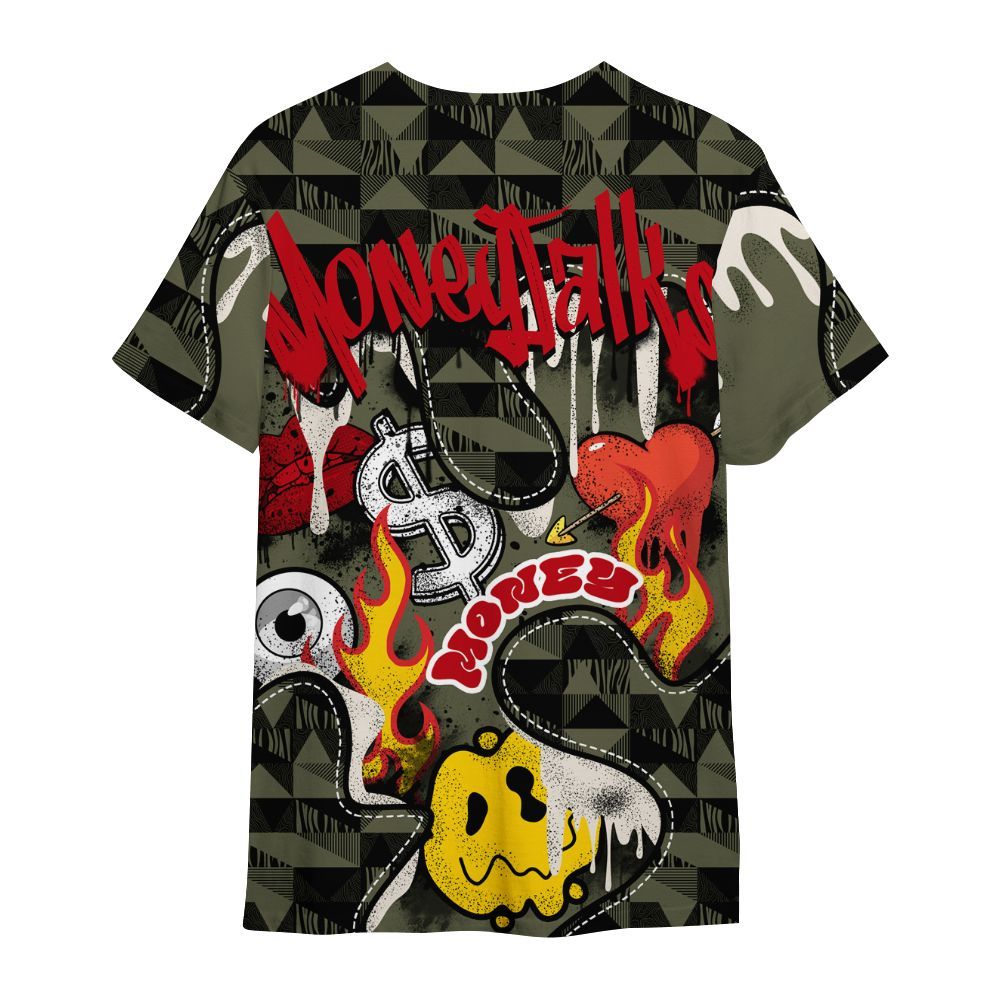 Shirt To Match Travis Scott Low OG Medium Olive 1s - 23 Smile Burning Heart All Over Print