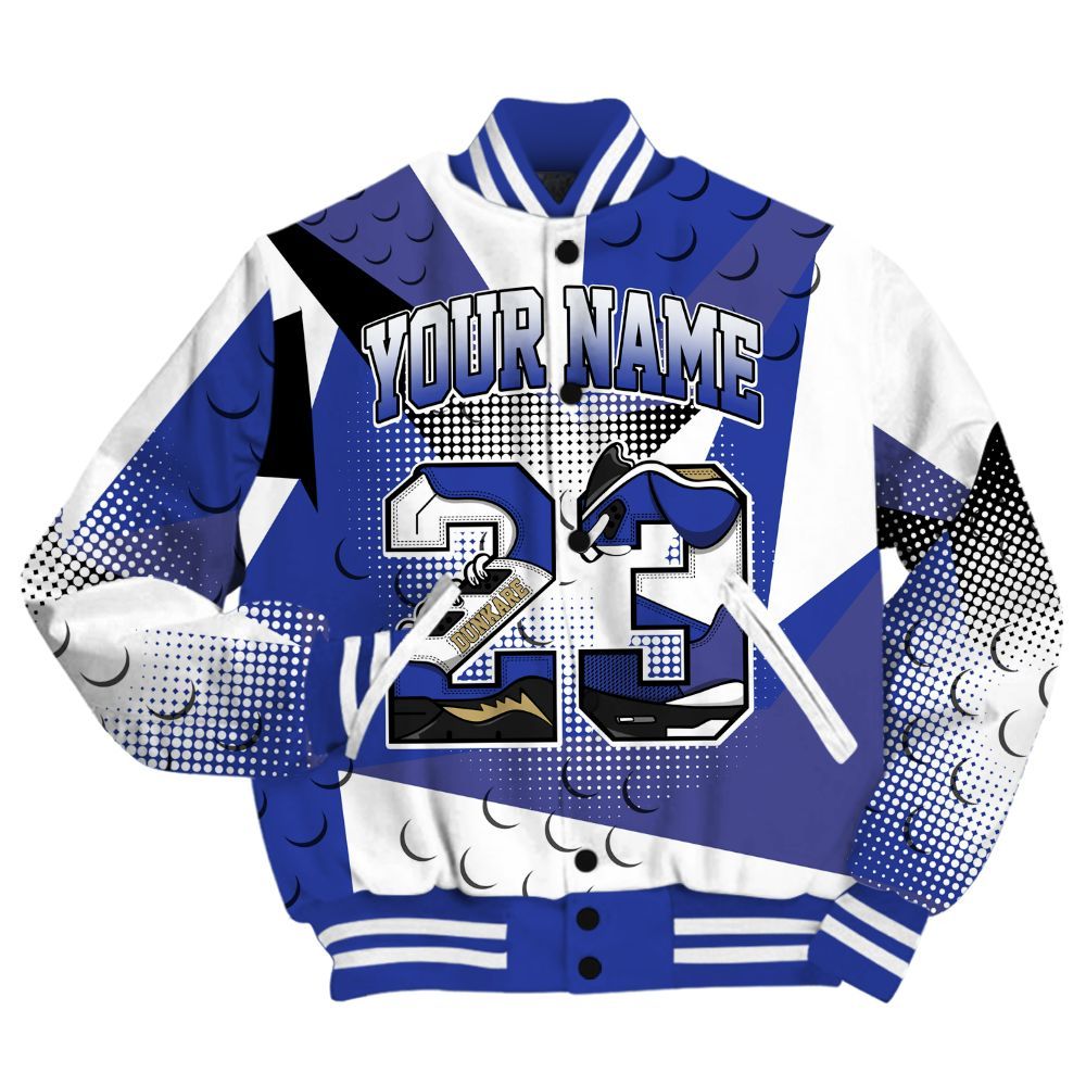 Varsity Jacket To Match Air 180 Concord Shirt, Poly Custom Name Number 23 5s All Over Print