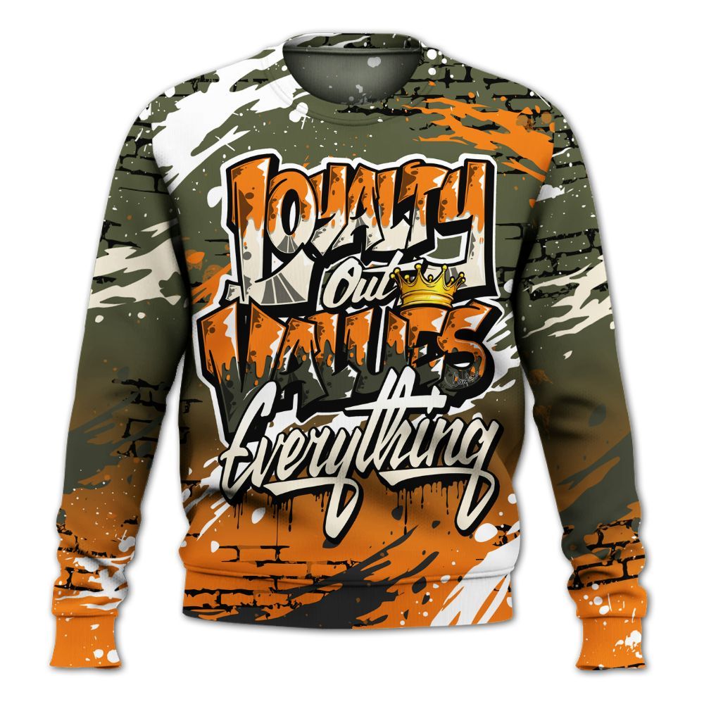 Sweatshirt To Match Retro Undefeated 4s - Values Of Loyalty Drip All Over Print