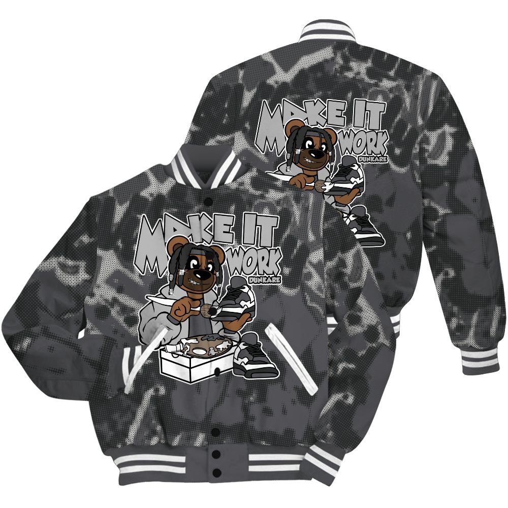 Varsity Jacket To Match White Thunder 4s Shirt - Pull It Off Bear Street All Over Print