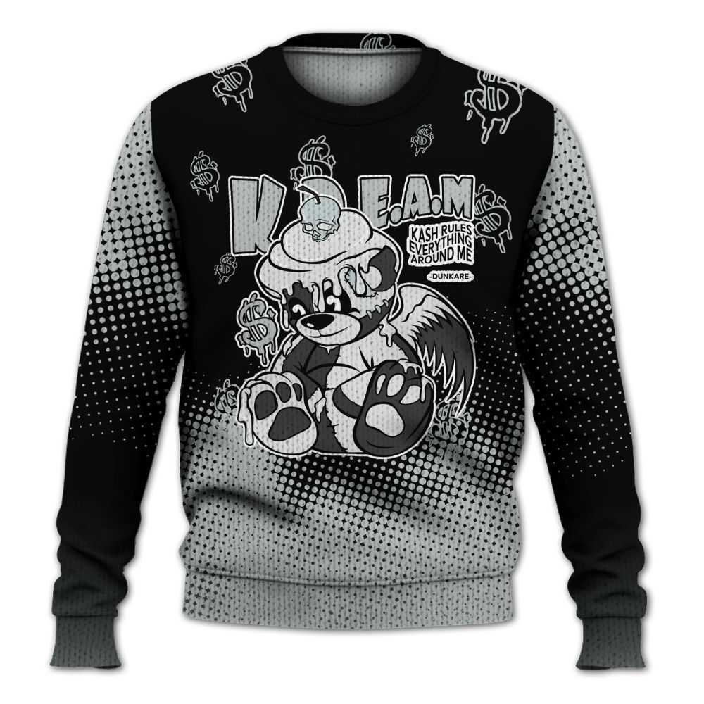 Knitted Sweater To Match Black Wolf Grey 12s - Loot Bear Unique Drip