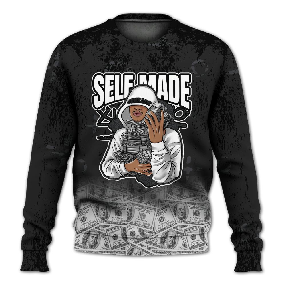 Sweatshirt To Match Black Cat 3s - Selfmade Unique Grunge All Over Print