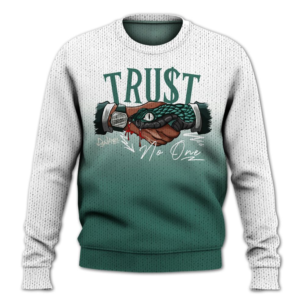 Knitted Sweater To Match RM Oxidized Green 4s - Snake Trust No One Drip
