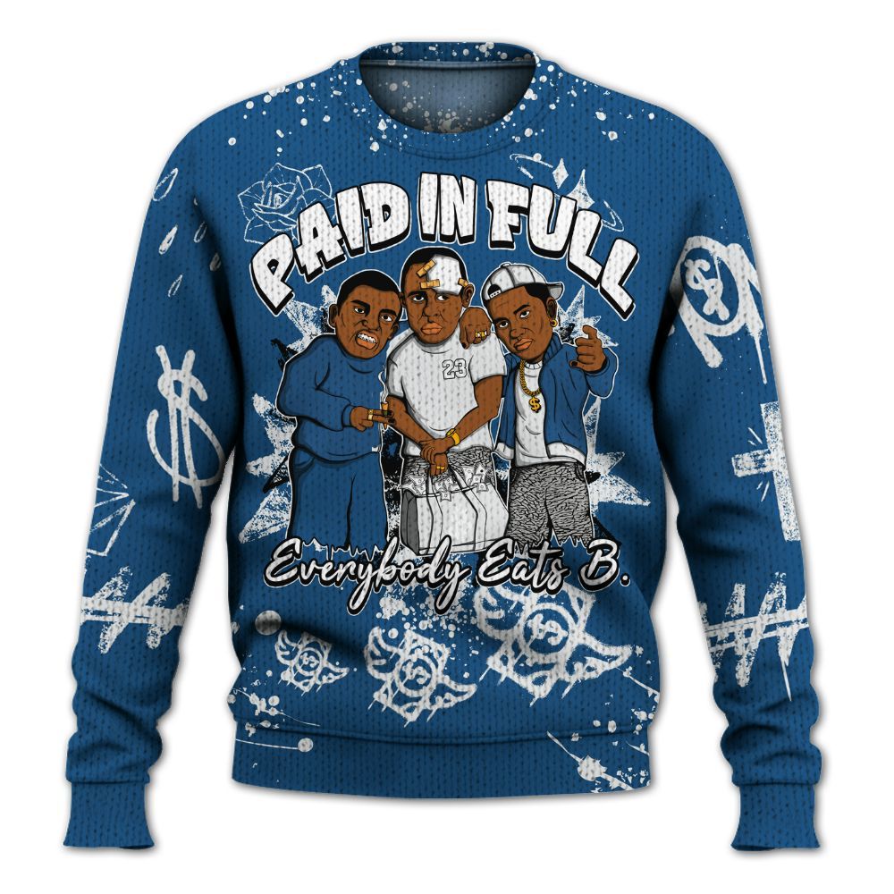 Knitted Sweater To Match Wizards 3s - Everybody Paid In Full Crayon