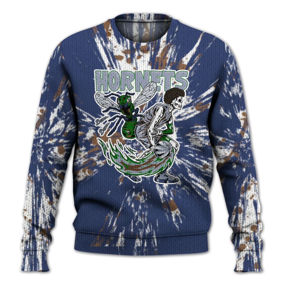 Knitted Sweater To Match Midnight Navy 13s - Hornets Skeleton Luxury