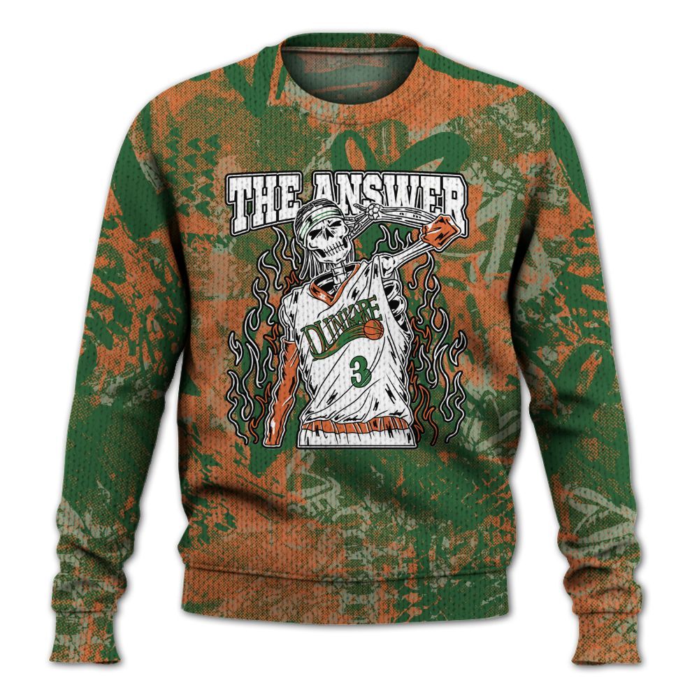 Knitted Sweater To Match Low Miami 5s - Allen Answer Skeleton Heart