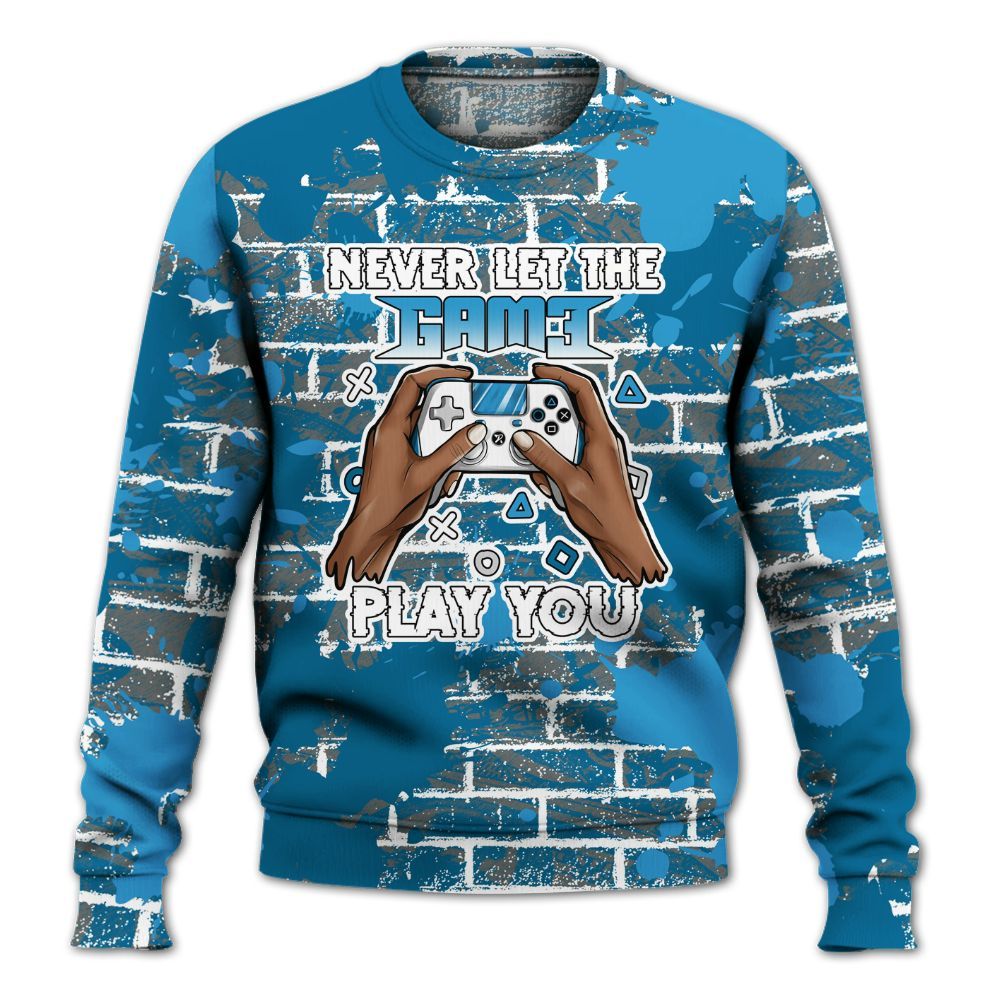 Sweatshirt To Match Powder Blue 9s - PlayGame Human Brick All Over Print