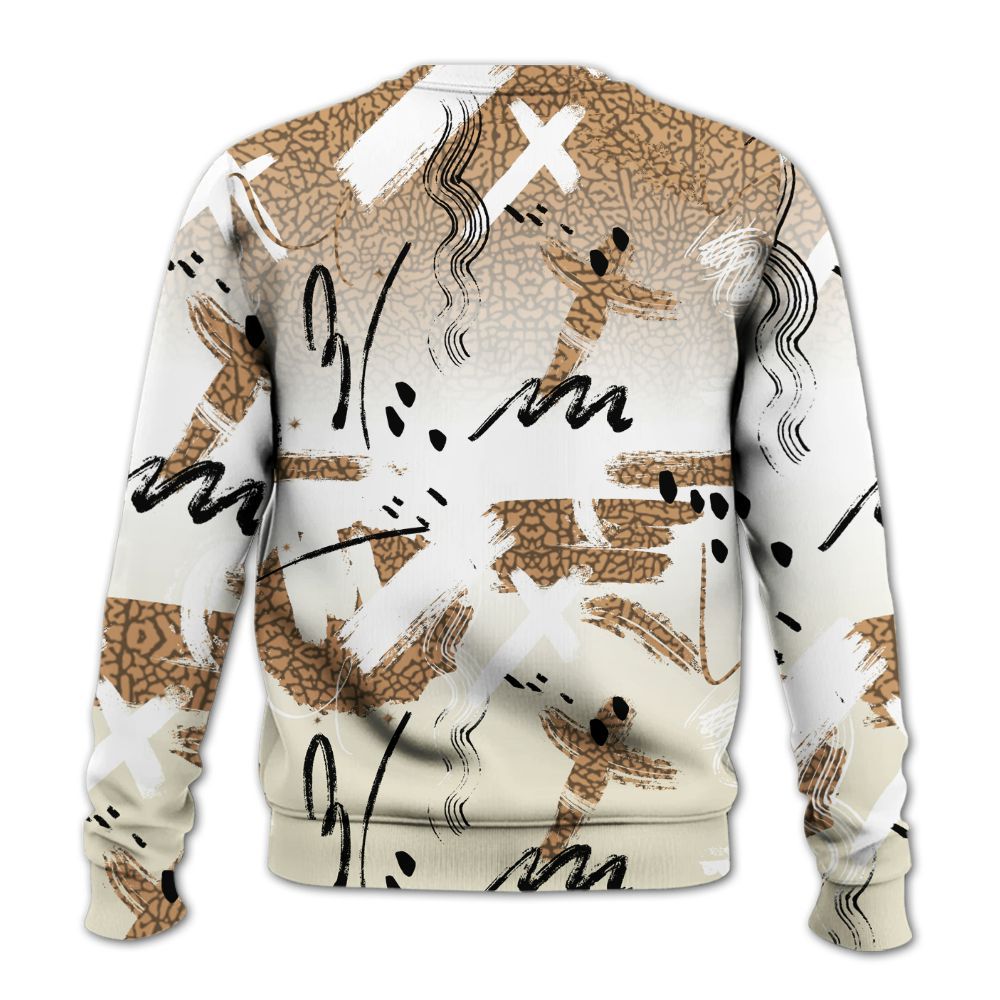 Sweatshirt To Match Orewood Brown 3s - Money Hustle Grind Pray All Over Print
