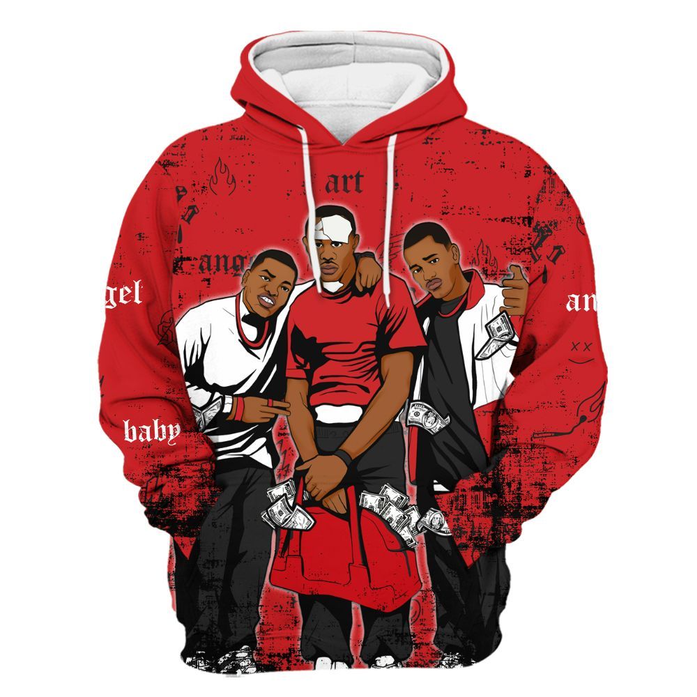 Hoodie To Match Bloodline 12s - Paid In Full Money All Over Print