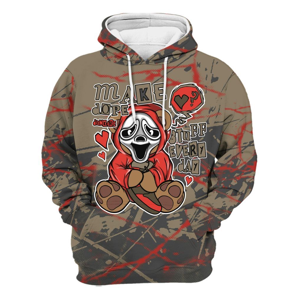 Hoodie To Match Olive 9s - Make Dopes Bear Profound All Over Print