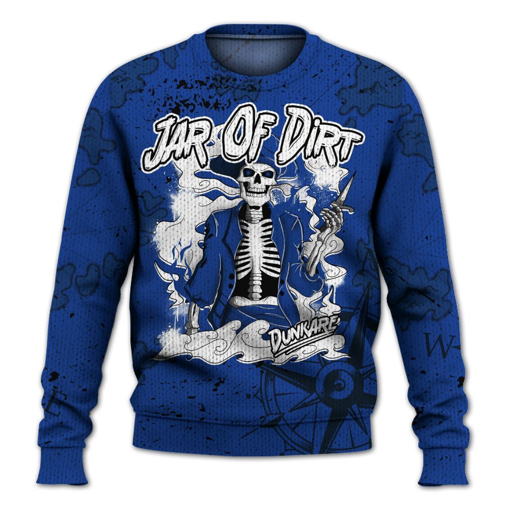 Knitted Sweater To Match Air Foamposite One Royal - Skeleton Jar Of Dirt Retro