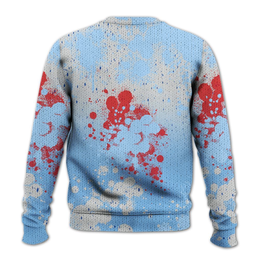 Knitted Sweater To Match University Blue 5s - Trust No One Scary