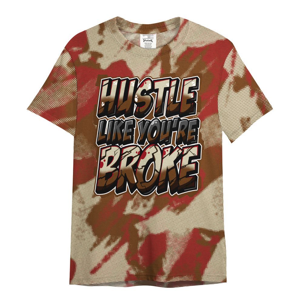 Shirt To Match Archaeo Brown 5s - Hustles Like Broke Abstract All Over Print