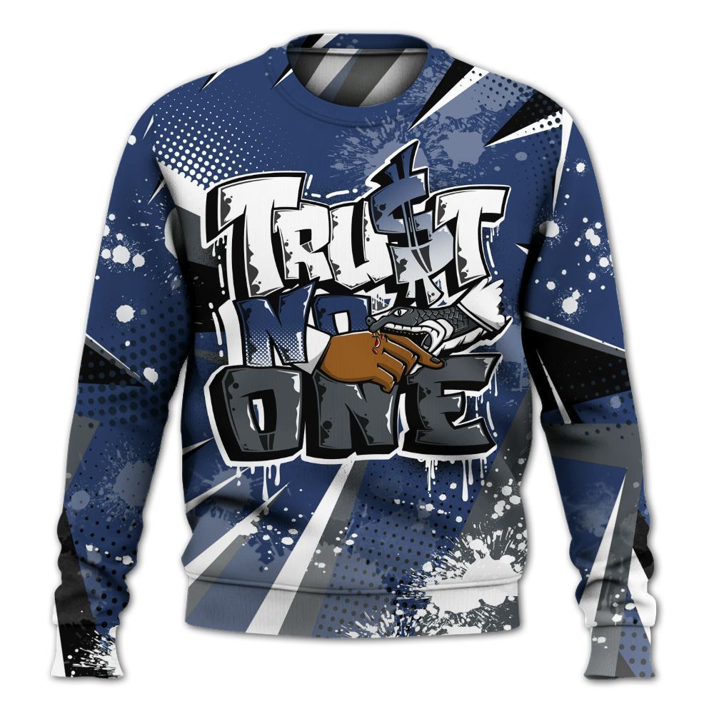 Sweatshirt To Match Retro Flint 13s - Poly Trust No One Dripping All Over Print