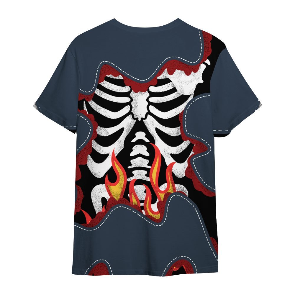 Shirt To Match Retro Olympic 6s - Skeleton Burning Heart Drip All Over Print