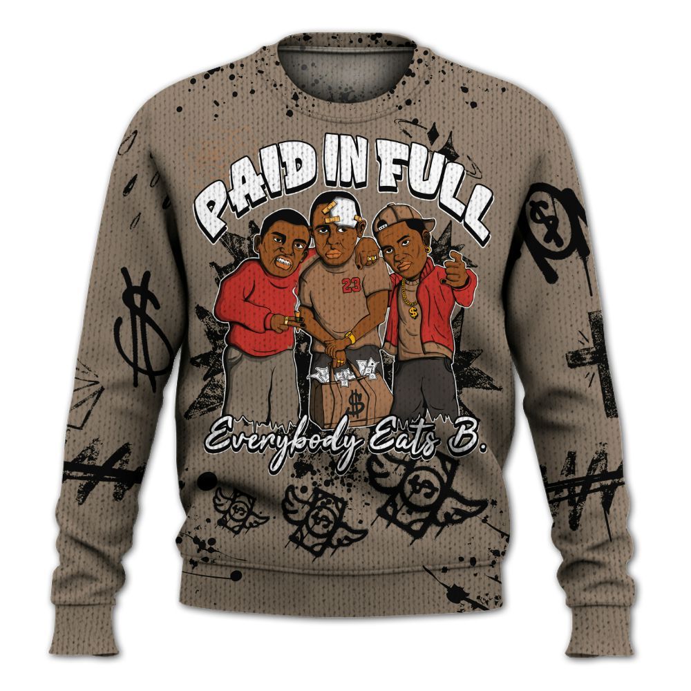 Knitted Sweater To Match Air Max Rocky Distressed - Everybody Paid In Full Crayon