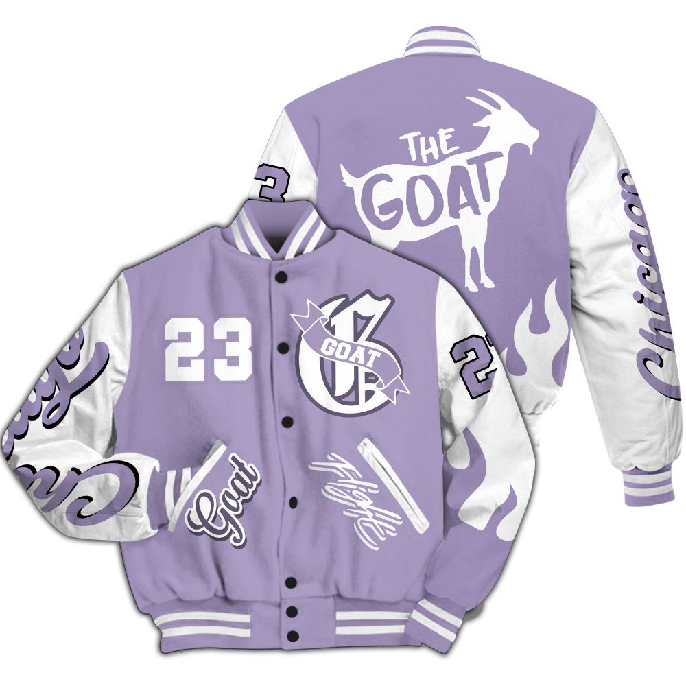 Varsity Jacket To Match Low Pure Violet 11s - The G.O.A.T Flight Streetwear All Over Print