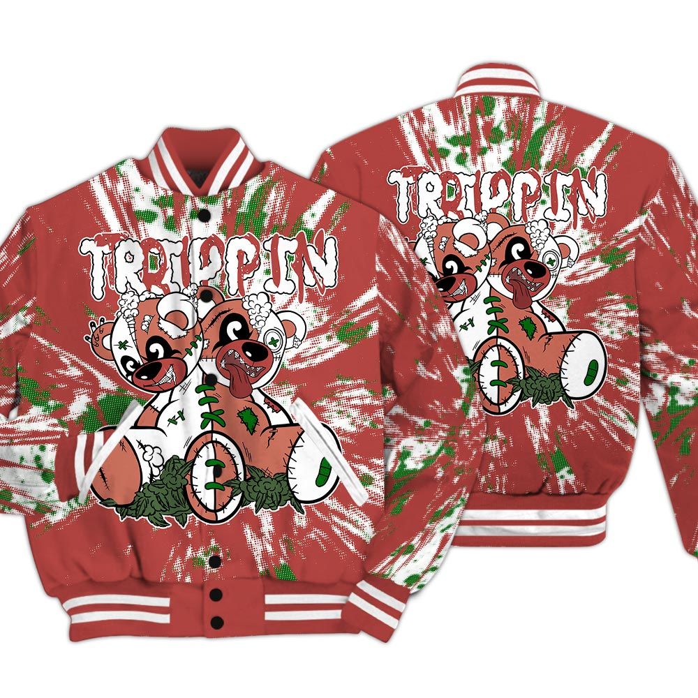 Varsity Jacket To Match Dune Red 13s - Trippin Bear Luxury Varsity Jacket Unisex